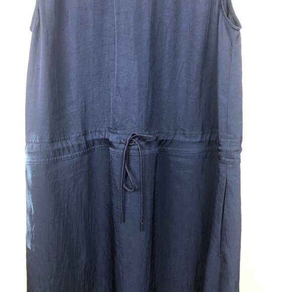 Everlane Japanese GoWeave Light Drawstring Dress Navy Blue - Picture 2 of 5